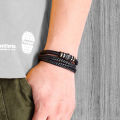 braided Wristband Leather Bracelets Weave magnetic clasps hand chain For Men Gift Accessories. 
