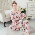 Wholesale Korean Pajamas Ladies Spring and Autumn Sweet and Cute Student Girl Loungewear Long Sleeves and Pants Ladies Sets. 