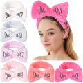 Colorful Women Bow Hair Band Fashion OMG Letters Wash Face Headband Girls Headwear Hairbands Coral Fleece Hair Accessories. 