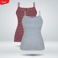 Pack of 2 Combo Womens Round Neck Camisole Tank Top-Breathable Cotton Stretch  Spaghetti Strap Top for Ladies From Levin. 