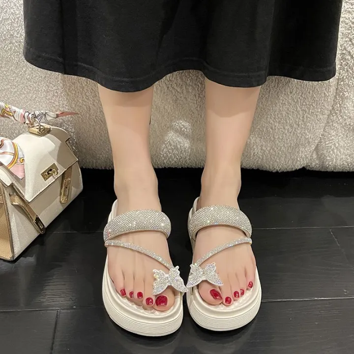 Internet-Famous%20Slippers%20Women's%20Summer%20Outerwear2023New%20Super%20Popular%20Platform%20Muffin%20Rhinestone%20Fashion%20Fairy%20Flip-Flops%20-%20Image%207