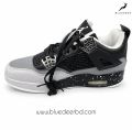 Air Jordan 4 Retro Style Men's Sneakers - Black & Grey Premium High-Top Sports.