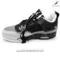 Air Jordan 4 Retro Style Men's Sneakers - Black & Grey Premium High-Top Sports.