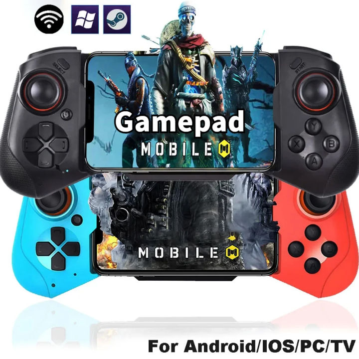 Wireless Gamepad Mobile Phone Controller for iPhone/Android/Steam Bluetooth Gaming Controle Joystick Stretch Game Handle for PC