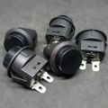 2Pcs- Self-Lock Round BLACK Color 2 Pin AC 250V 16A On Off 2 Terminal Push Button SPST Self Locking Push Button Switches For Car Bus Truck Auto Bike Start Button Switch.