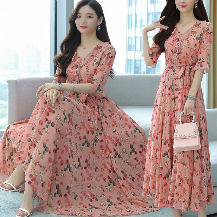 New%20Dot%20print%20Stylish%20womens%20high%20quality%20One%20Piece%20long%20dress,%203D%20screen%20print%20-%20Image%202