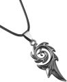 Black Rope Chain Stainless Steel Men Flame Dragon Pendant Necklace For Men.