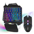 One-Handed Keyboard RGB Gaming Mouse + Gaming Keyboard Kit 35 Keys LED Left Hand Mini Keypad For Mobile Game. 
