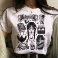 Wednesday Addams t-shirts women anime funny Japanese top girl designer comic Japanese clothing.