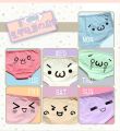 Cute Women Anime Kaomoji-kun Emoticon Intimate Panties Sun-Mon Underwear 100% Cotton Cosplay.