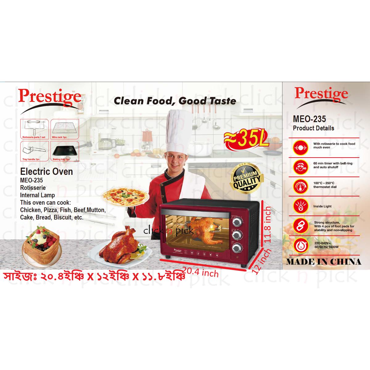 Electric Toaster Oven Prestige 35L NEW