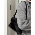 Vintage red patent leather small square bag armpit bag 2023 new fashion versatile square handbag shoulder bag crossbody bag.