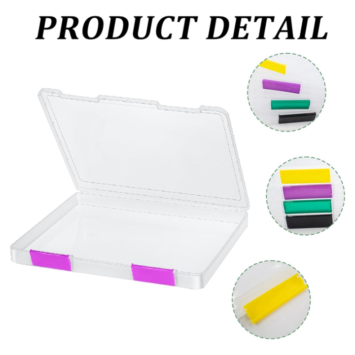 4PCS%20A4%20File%20Portable%20Project%20Case,Portable%20A4%20File%20Box%20Plastic%20Scrapbook%20Paper%20Storage%20Box%20for%208.5x11Inch%20Letter%20Paper%20Easy%20to%20Use%20Multicolor%20-%20Image%204