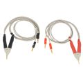 1 pair insulated banana plug clips cable Low Resistance LCR Clip Probe Leads Test Meter Terminal Kelvin New. 