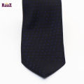 Navy Blue Dot Men Premium Embroidery Cotton Silk Neck Tie. 