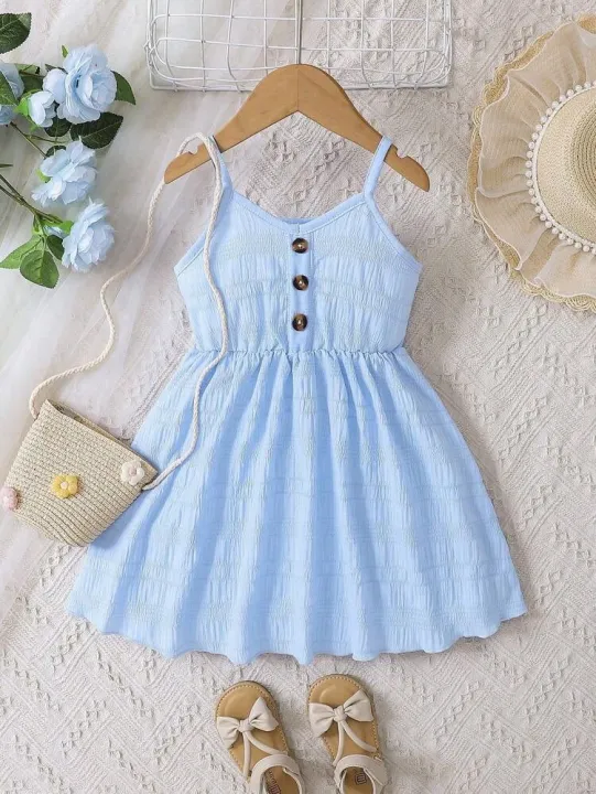 Kids%20Girls%20Fashionable%20Sleeveless%20Dress%20Simple%20Style%20with%20Buttons%20Tank%20Top%20Dress%20Children%E2%80%99s%20Clothes%20-%20Image%203