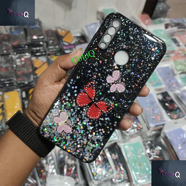 For Symphony Z30 Glitter Butterfly Pattern Case Plastic Polycarbonate Phone Back Cover