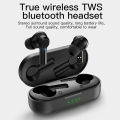 A31 TWS Bluetooth Earphone Wireless Headset Earphone Sport Headphone with Charging Bin - Black. 