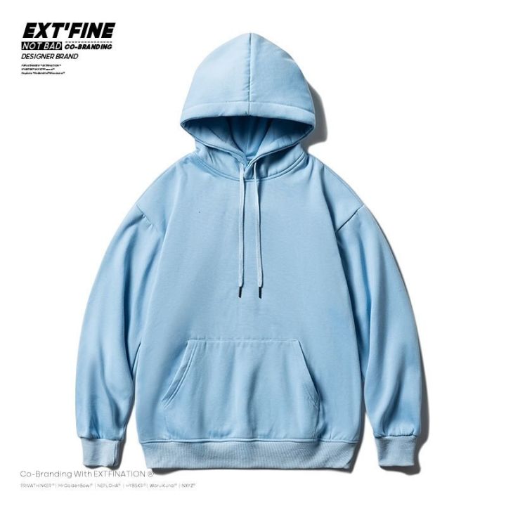 HybSkr%20Korean%20Men's%20Solid%20Color%20Hoodies%20Casual%20Hooded%20Pullovers%20Hoodie%20Warm%20Fleece%20Male%20Loose%20Sweatshirts%20Man%20Clothing%20-%20Image%203