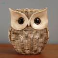Owl Statues Home Decor Animal Sculpture Craft Durable Simulation Rattan Owl Figurine for Office Housewarming Gifts Drawing Room Anniversary. 