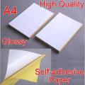 A4 Self Adhesive Sticker Paper Glossy White Blank Sticker Paper - 25 Sheets. 