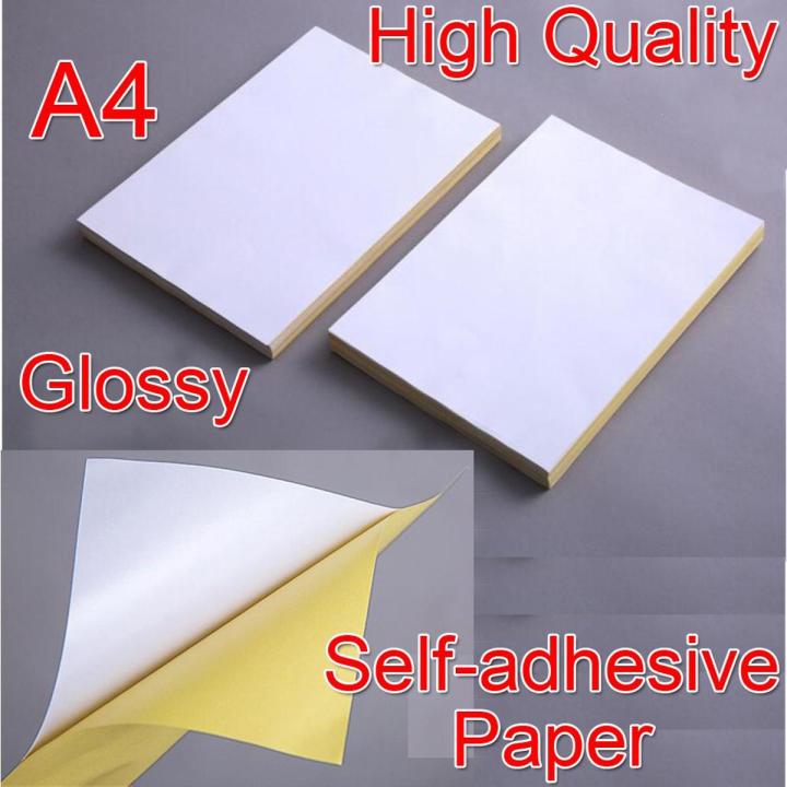 A4 Self Adhesive Sticker Paper Glossy White Blank Sticker Paper - 25 Sheets