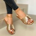 Plus size sandals 2023 summer foreign trade beach comfortable flat bottom open toe 443 casual outdoor slippers women. 