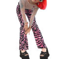 Women Straight Pants, Zebra Animal Pattern Loose Show Leg Length Color Block Casual Spring Clothing.