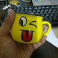 Emoji Ceramic Mug Coffee Tea Water Milk Yellow Color Cup Gift-1Pc - Add A Touch Of Fun To Your Beverage Enjoyment With This Emoji Ceramic Mug. 