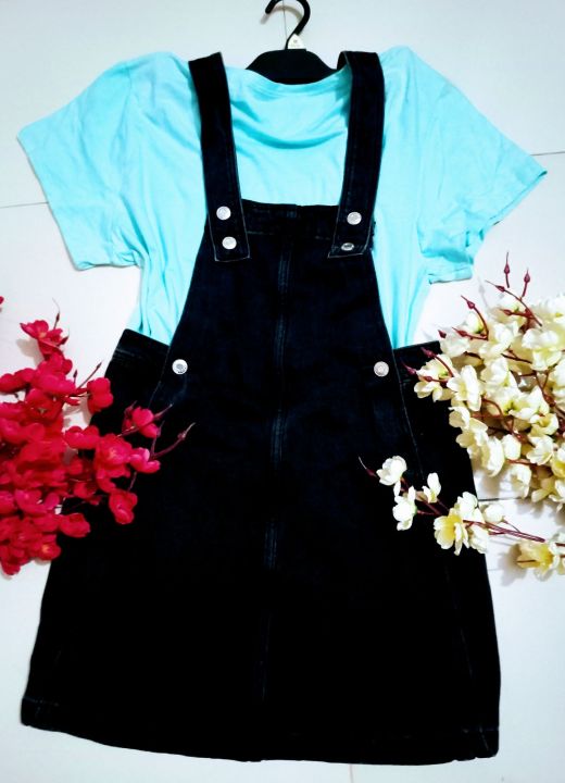Denim%20long%20and%20short%20dress%20for%20women%20and%20girls,%20with%20t%20shirt%20free%20for%20women%20-%20Image%204