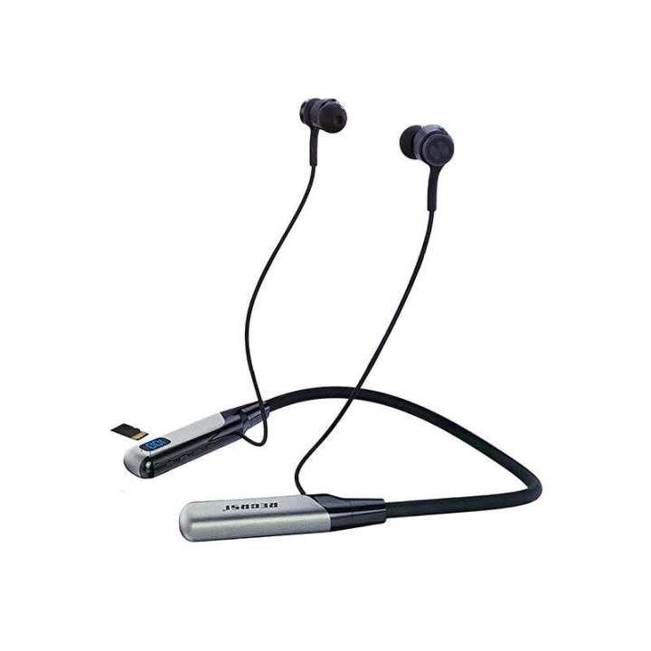Recrsi Heavy Bass Neckband [-200 ঘন্টা চার্জিং ব্যাকআপ ]  RE-NY060 Wireless  Bluetooth Neckband Digital Display Long Battery fast charging support By Pucko Gadget