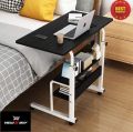 Double Layer Laptop Table Height Adjustable Movable Laptop Desk With Storage Shelf Lazy Sofa Corner Lift Computer Desk Table 2 Layers.
