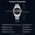 LouisWill Men Watch Men's Fashion Simple Double Calendar Three-Eyed Design Waterproof Steel Band Watch Waterproof Quartz Watch Fashion Men Watches Luxury Men Watch Business Casual. 