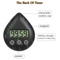 Silent Non-Ticking Battery Operated Shower Timer, Waterproof Digital Timer, Small Size Cute Timer Green Easy Install Easy to Use. 