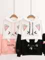 Korean Kawaii Hoodies Women Harajuku Bear Anime Cotton Fleece Hoodie Coat Long Sleeve Oversized Kpop Y2K Girls Winter Clothes.