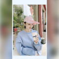 USB Charge Sunscreen Fan Hat Summer Outdoor Sport Hats Sun Protection Baseball Cap with Cooling Fan - Pink.