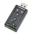 Mini USB 2.0 3D Virtual 480Mbps External 7.1 Channel Audio Sound Card Adapter - Black. 
