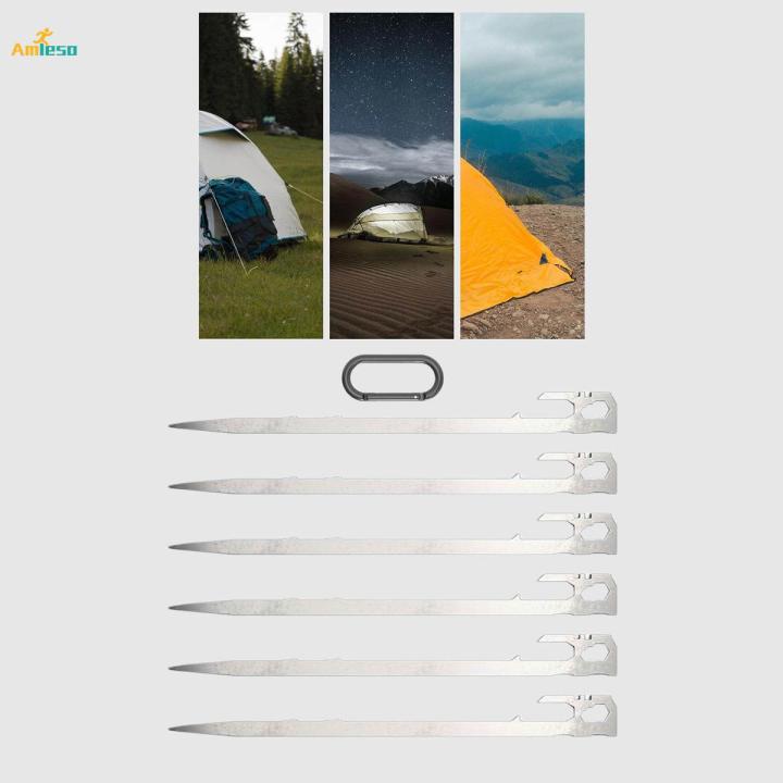 6x Tent Stakes Pegs Outdoor Tent Pegs Stake Set for Awning Shelter