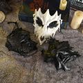 Skull Mask Party Long Teeth Demon Skeleton Half Face Mask Wolf Dragon Tiger Houjuu Nue Mask Cosplay Halloween Costume Props. 