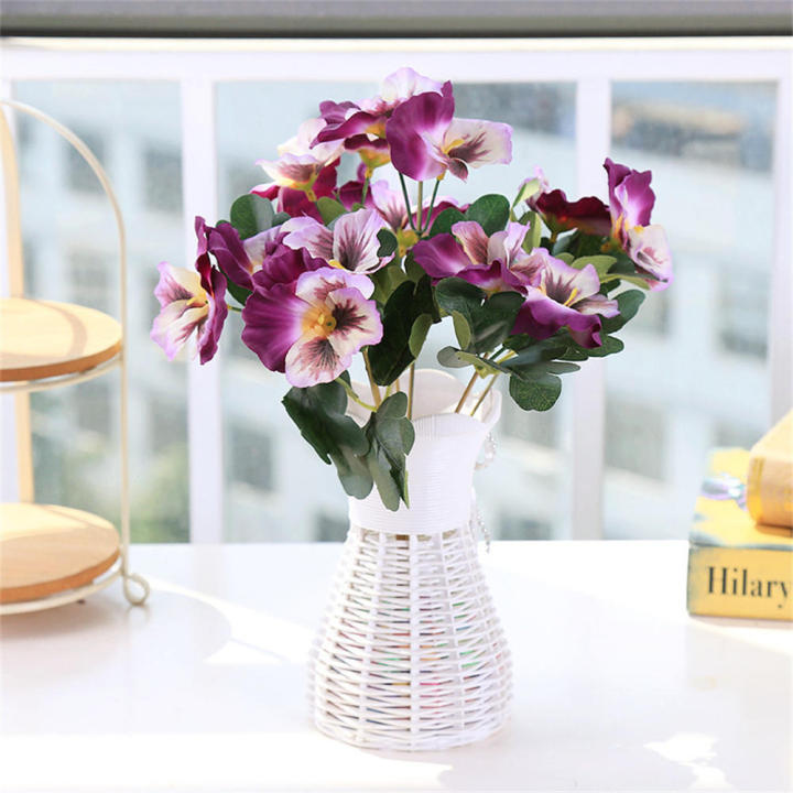 Wedding%20Garden%20Deor%2010%20Heads%20Stems%20Artificial%20silk%20Flowers%20Pansy%20Bunch%20Home%20-%20Image%204