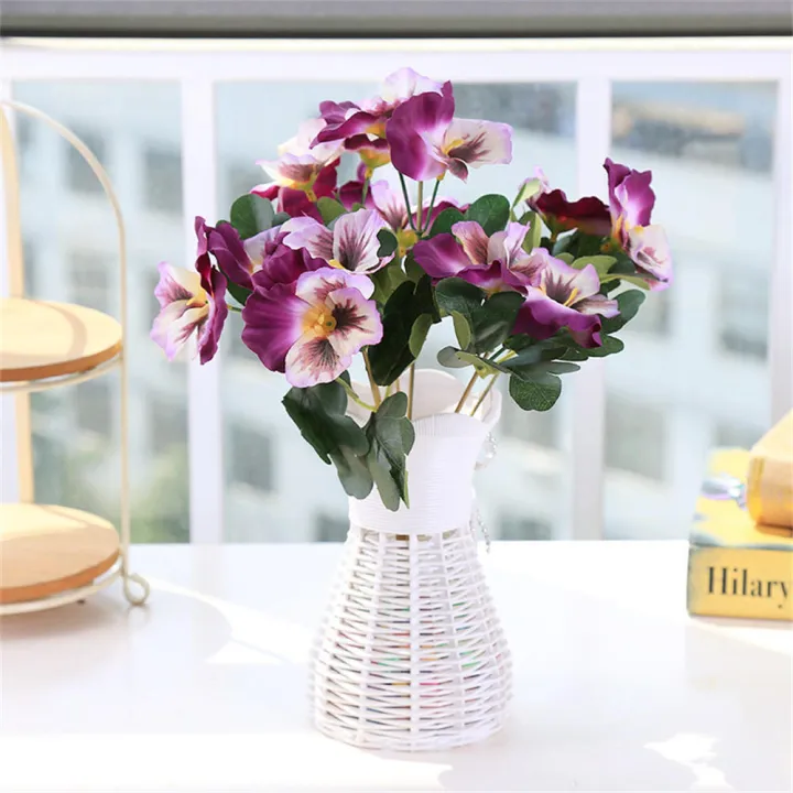 Home%20Wedding%20Garden%20Deor%2010%20Heads%20Stems%20Artificial%20silk%20Flowers%20Pansy%20Bunch%20-%20Image%205
