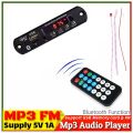 Bluetooth MP3 FM Decoder Module 5V 1A USB TF Audio Player Module with LED Display connect to main Amplifier For Car Party Home Theater Sound System Music.