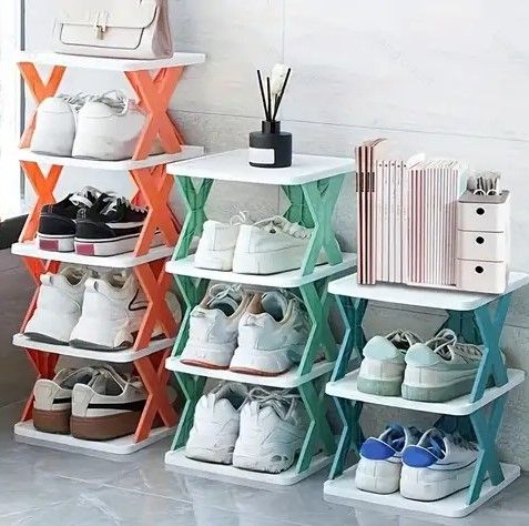 5 Tier Shoe Rack, Adjustable Shoe Rack ,Multi Tier Foldable Shoe Organizer Rack Multifunctional Storage Free Standing Shoe Shelf