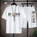 Summer Exclusive Black Printed Combo Set Half Sleeve T-Shirt & Quarter Pant For Men - T Shirt & Pant For Men.