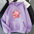 Strawberry Milk Hoodie Women/Men Harajuku Aesthetic Clothing Autumn Winter Kawaii Graphic Hoodies Girls Cute Printed Sweatshirts.