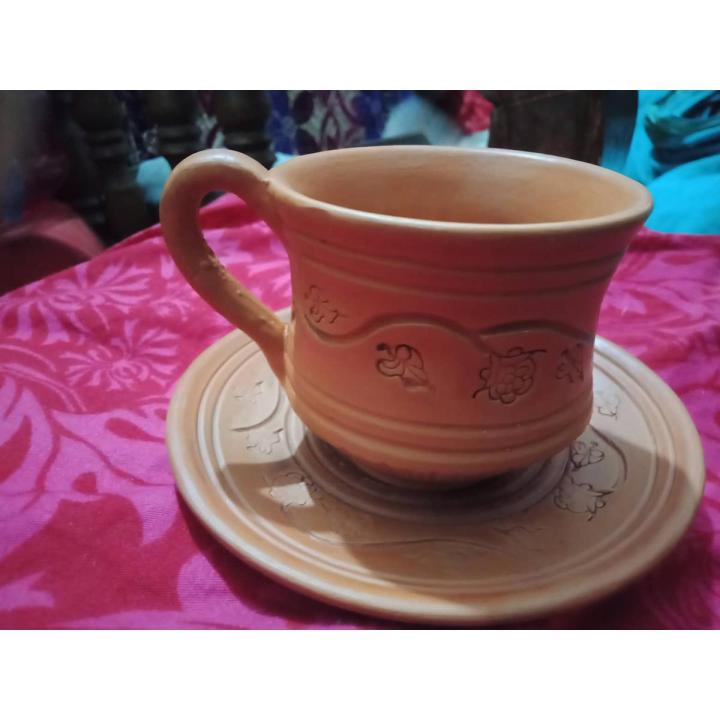 Handmade Clay Tea cup plate / Matir chayer kap pirech.