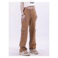 Summer American Retro High-Looking Slimming Washed Denim All-Match Loose Straight Cargo Pants Unisex Style Universal.