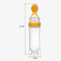 Silicone Baby Toddler Feeding Bottle with Spoon Fresh Food Cereal Squeeze Feeder Hot/66. 