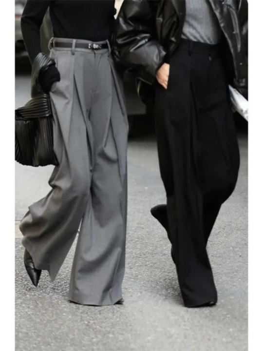 Wide%20Leg%20Suit%20Pants%20Women%20Old%20Money%20Style%20Korean%20Fashion%20Baggy%20Pleated%20Trousers%20Female%20Office%20Wear%20Elegant%20Gray%20Pants%20-%20Image%205