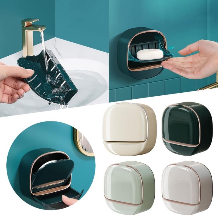 Soap%20Holder%20With%20Lid%20Drain%20Soap%20Box%20Punch-Free%20Flip-Top%20Soap%20Dish%20Creative%20Waterproof%20Storage%20Rack%20Bathroom%20Accessories%20-%20Image%208